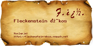Fleckenstein Ákos névjegykártya